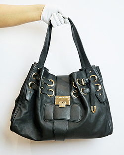 JIMMY CHOO RAMONA ラモナ レザー トートバッグ リング金具 Pre-loved Ramona Tote - £275